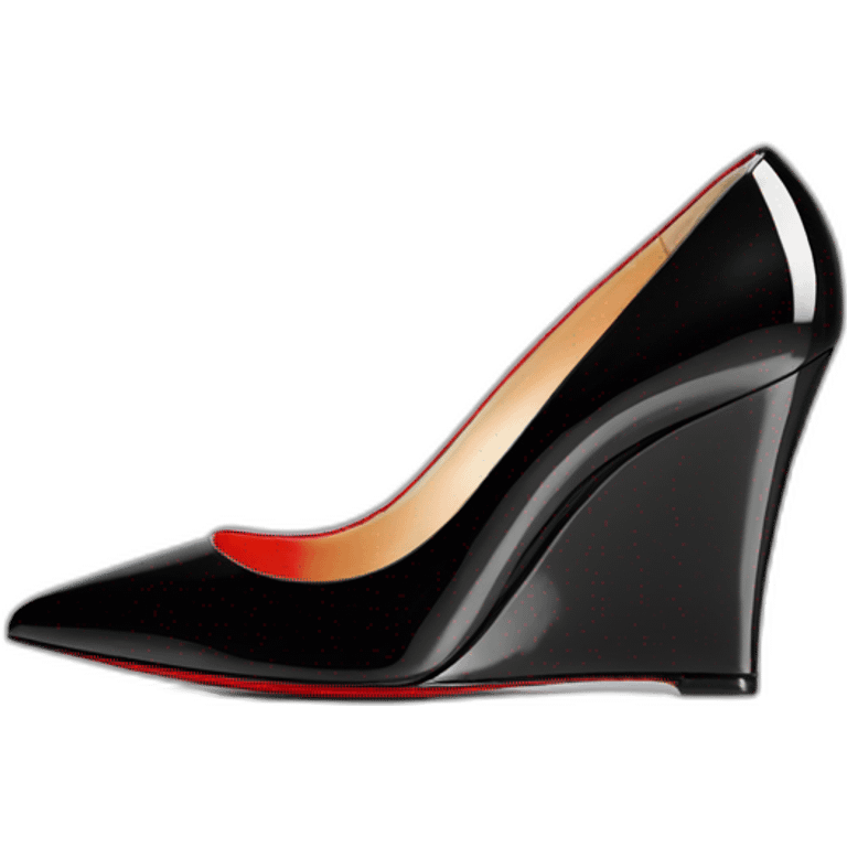 One WEDGE heel LOUBOUTIN black PATENT emoji