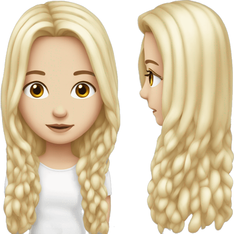 Beautiful white European girl with long hair  emoji