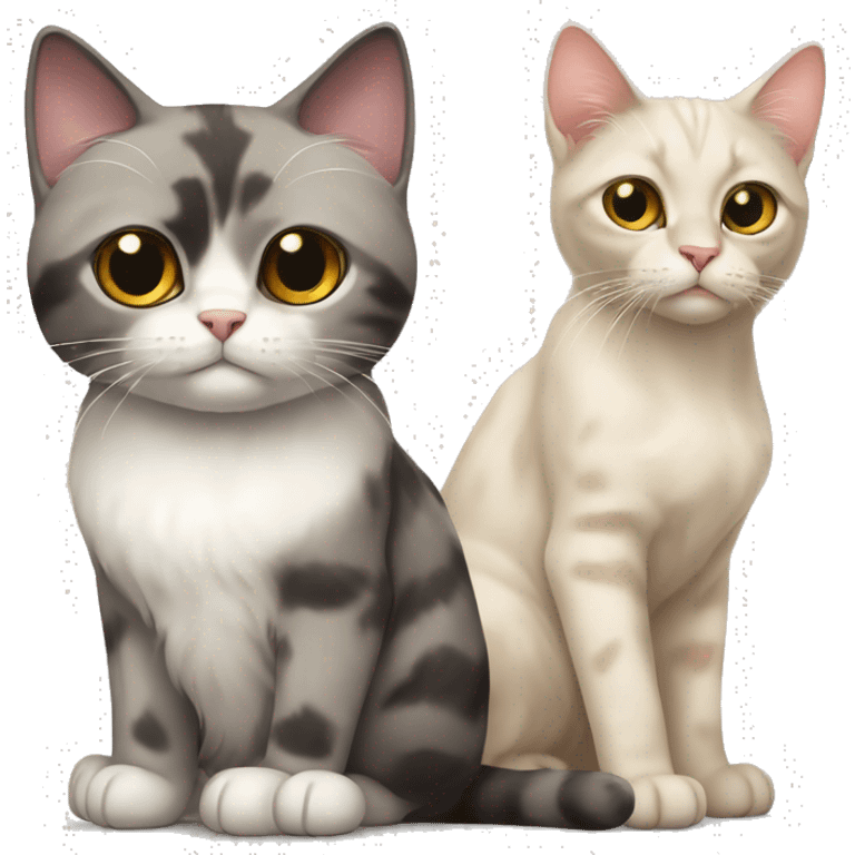 Scotish fold cat and color point cat emoji