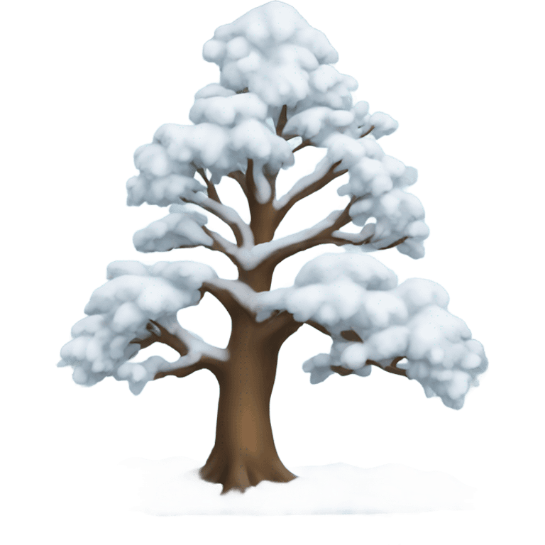 Winter tree with snow on it emoji