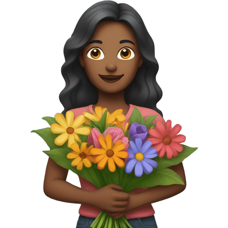 Woman with flowers emoji