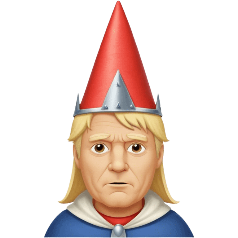 Blond older USA king with dunce cap crown emoji