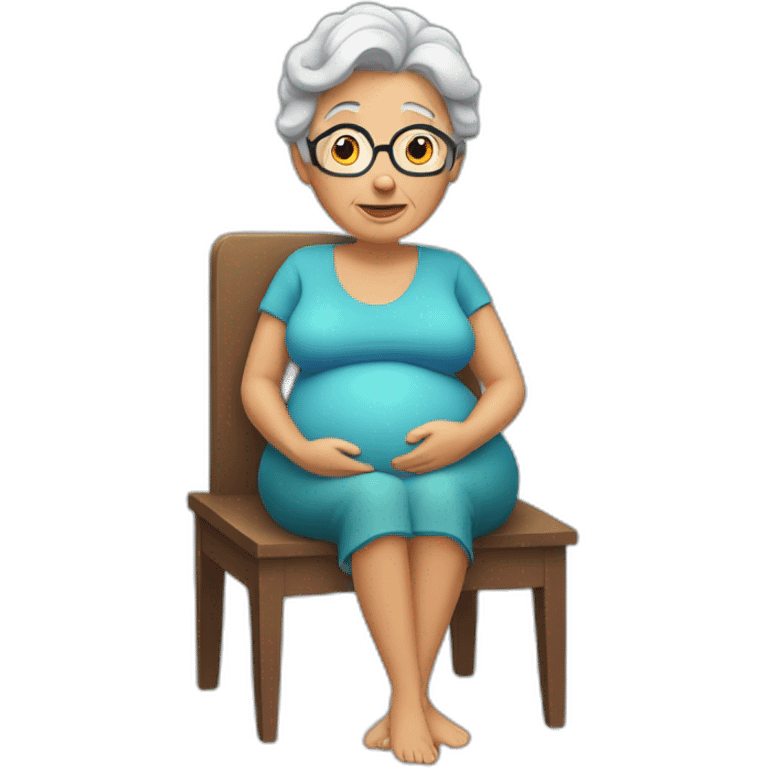 Pregnant Granny sitting emoji