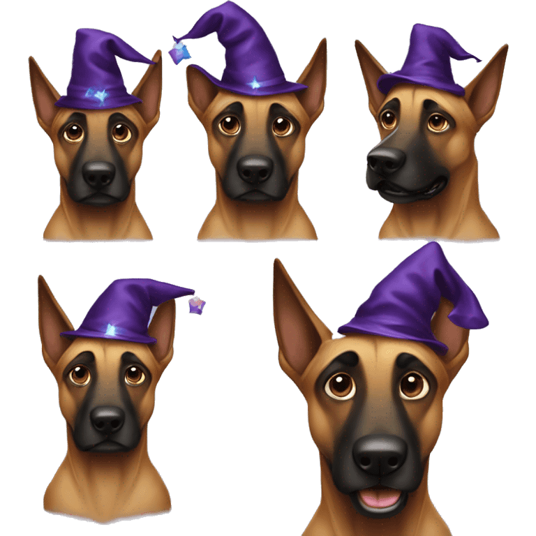 malinois dog with wizard  emoji