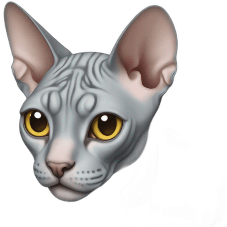 Gray sphynx cat emoji