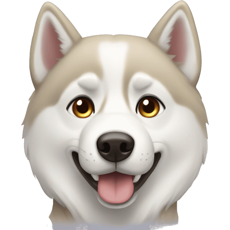 white blonde husky with brown eyes emoji