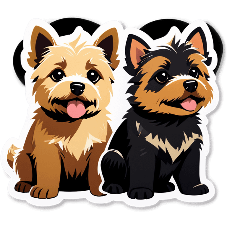 Two Puppy of Norwich terrier one is grizzly colour and second is black and tan colour emoji