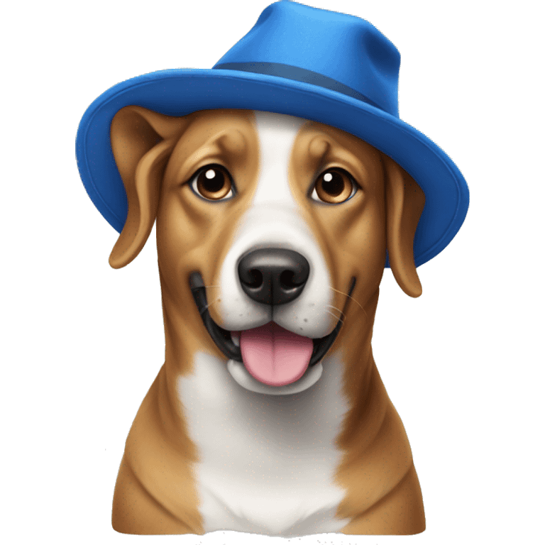 Dog wearing a blue hat emoji