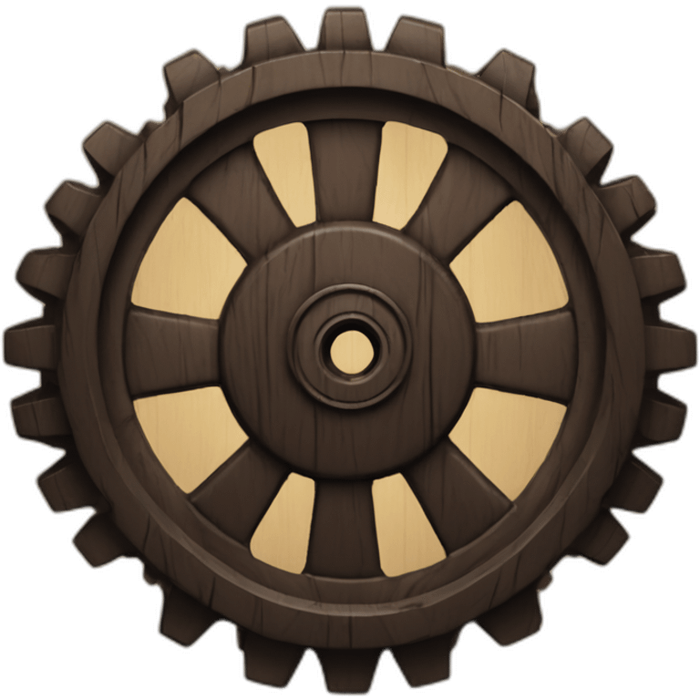 Dark Wooden cogwheel emoji