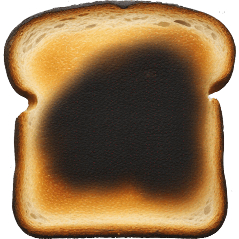 a slice of toast there are black charred  emoji