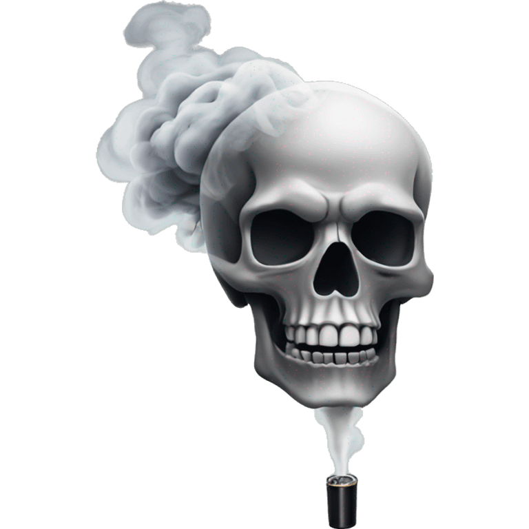 Skull head smoke vape  emoji