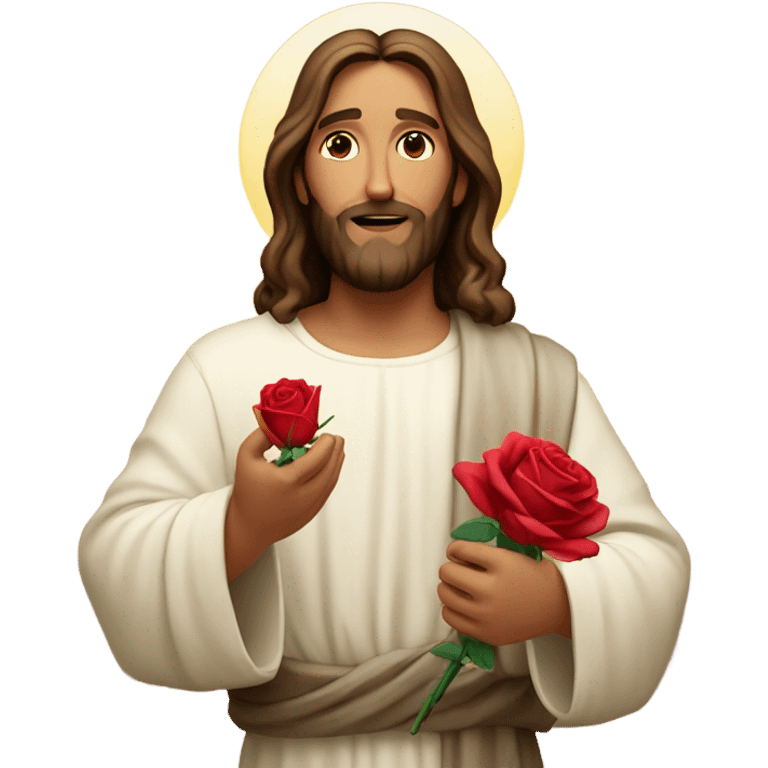 Jesus holding a rose emoji