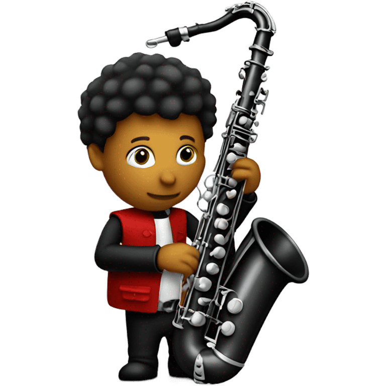 Scarlet knight playing bass clarinet emoji