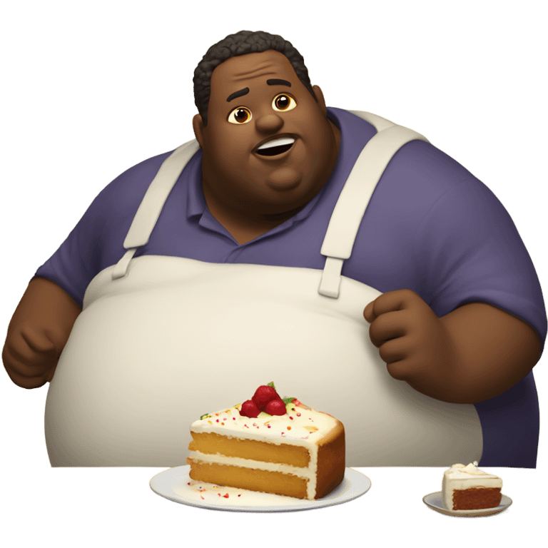 Fat man eating cake emoji