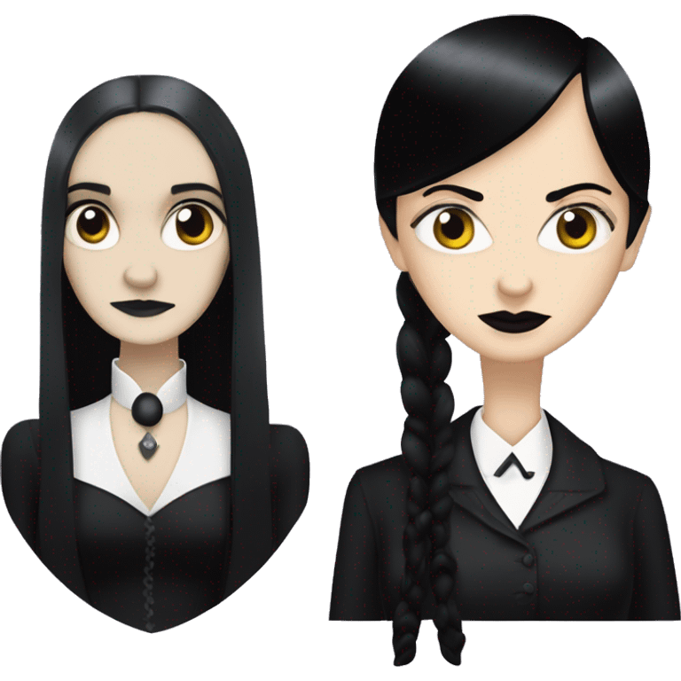 morticia and wednesday addams  emoji