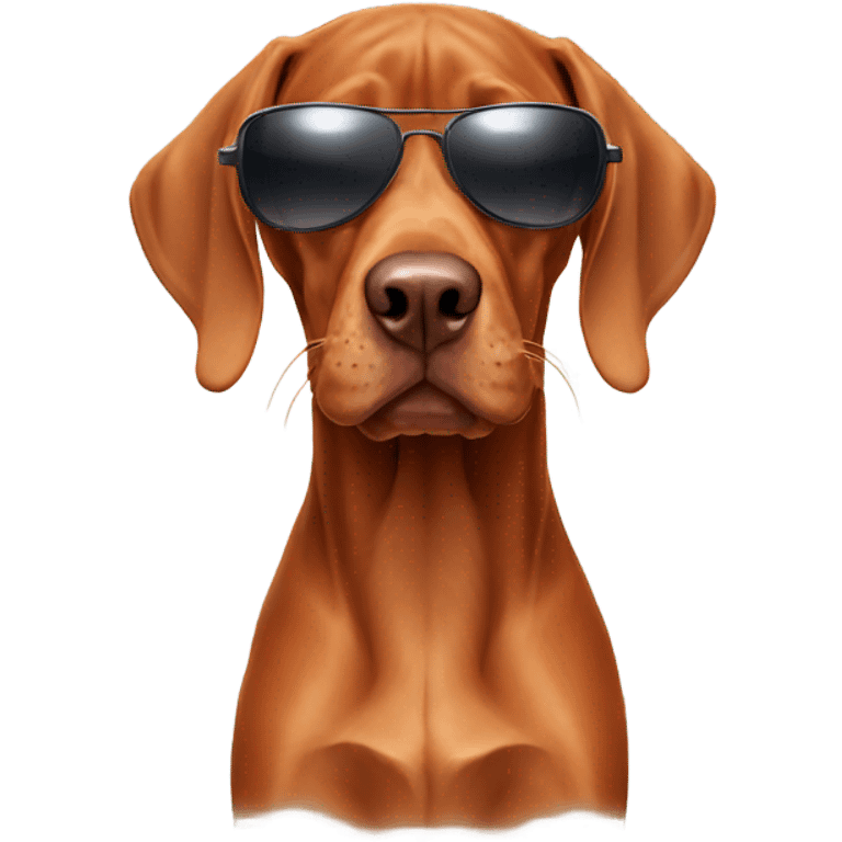 Vizsla with sunglasses emoji