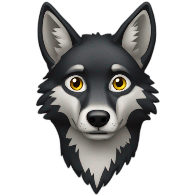 Loup noir emoji