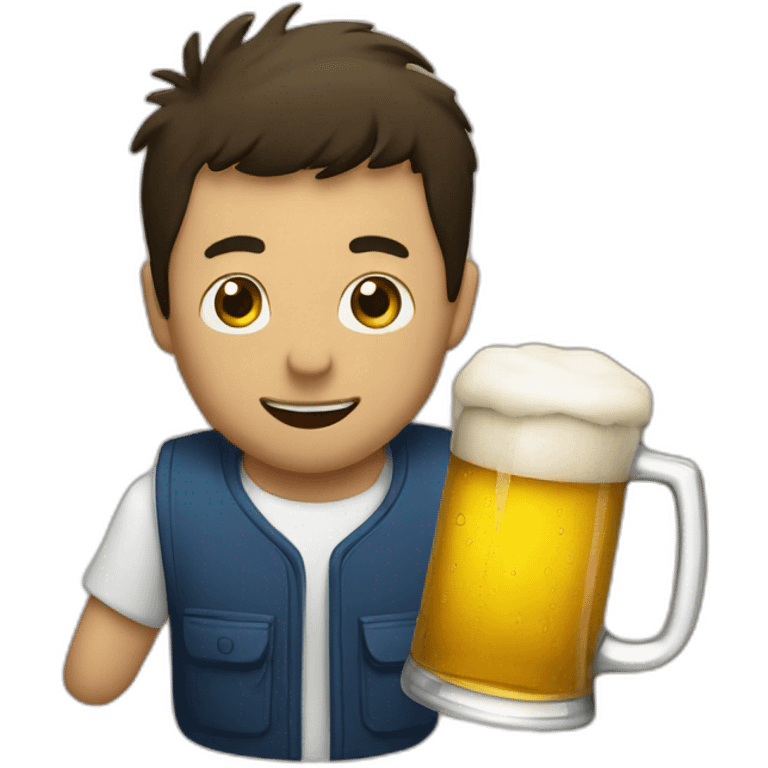 Heug min son with a beer emoji