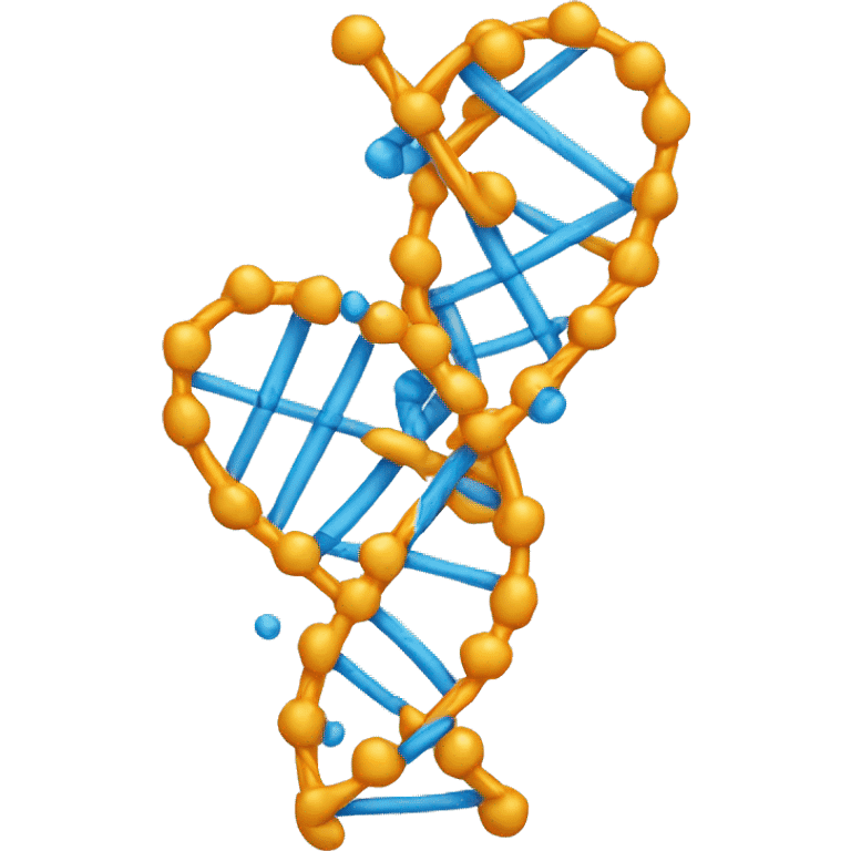 An image of a DNA double helix, showcasing two intertwined strands with connecting base pairs, symbolizing genetic material and the building blocks of life emoji