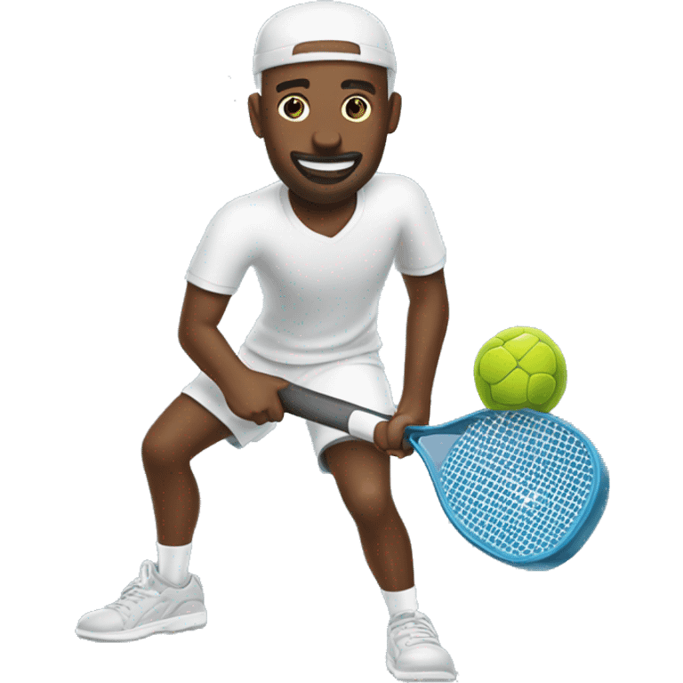 Black man playing pickleball  emoji