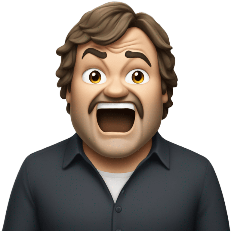 Jack black emphatically talking loudly emoji