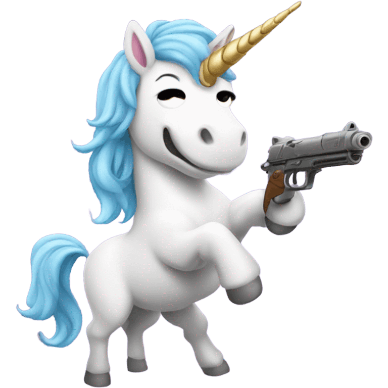 Unicorn with gun emoji