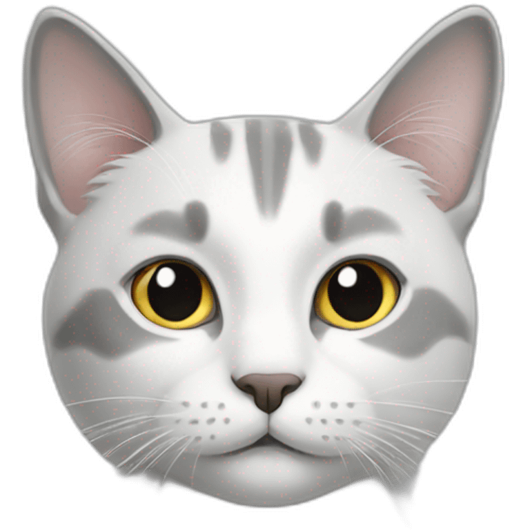 Cat white and grey emoji