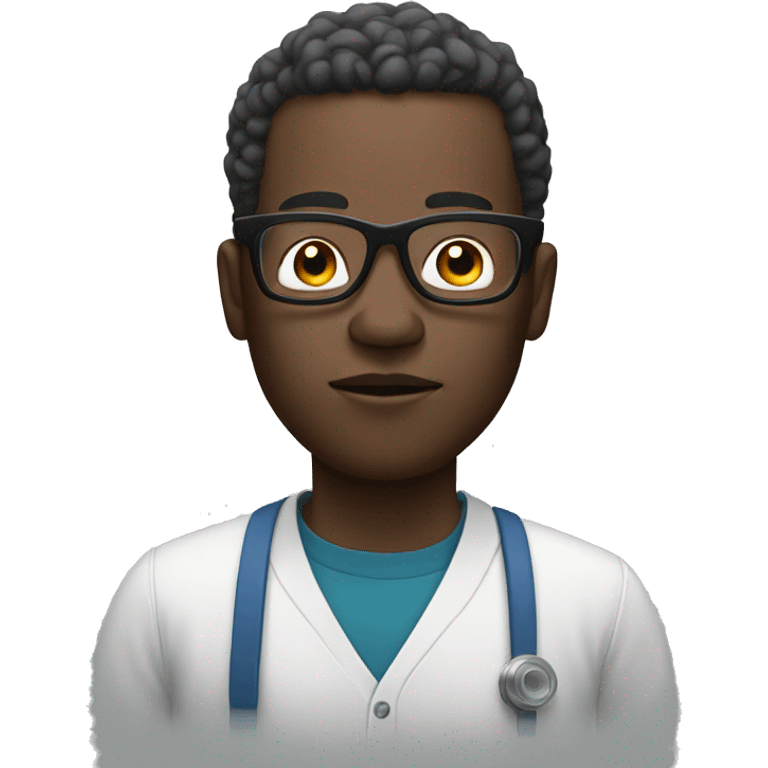 black man with glasses and asthma pump emoji