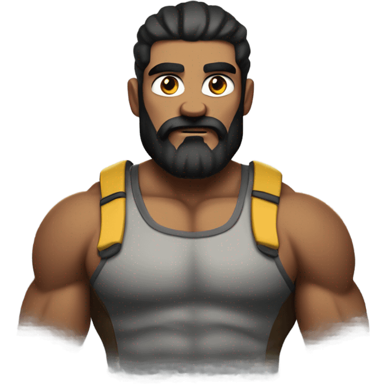 Swole gamer with black beard emoji