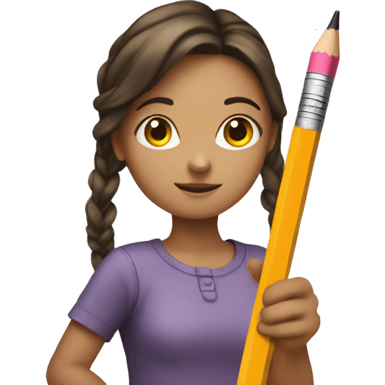 Pencil in hand girl emoji