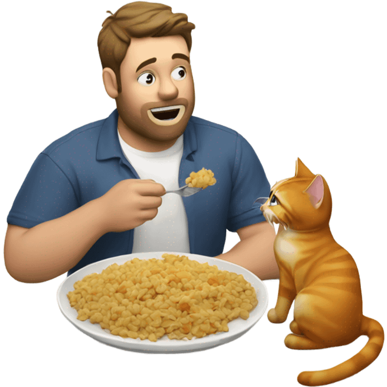 Cat eating big guy named stratton emoji