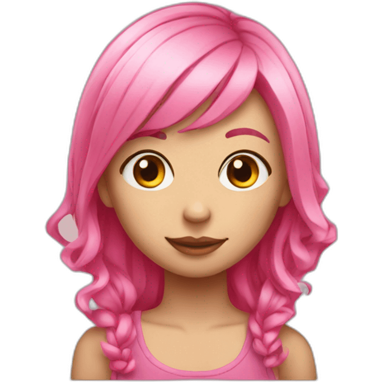 Pink hair girl emoji