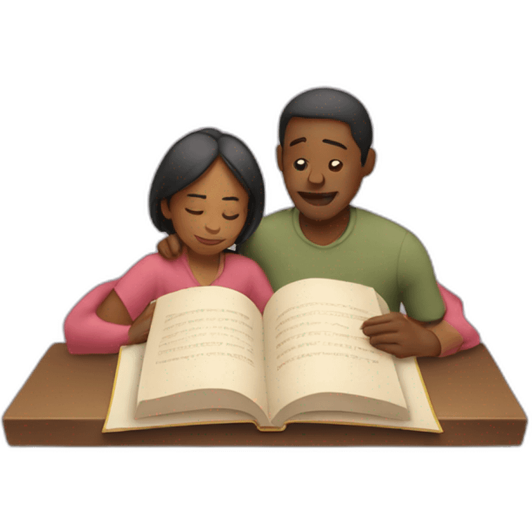 people reading together emoji