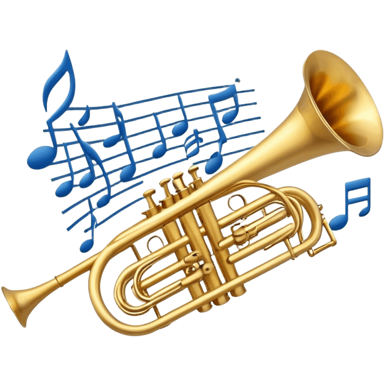 trumpets music notes emoji