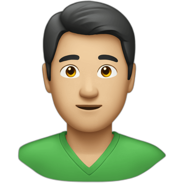 asian man in green v neck emoji