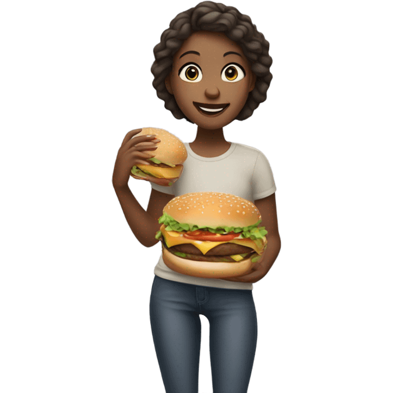 fat girl eating a big mac emoji