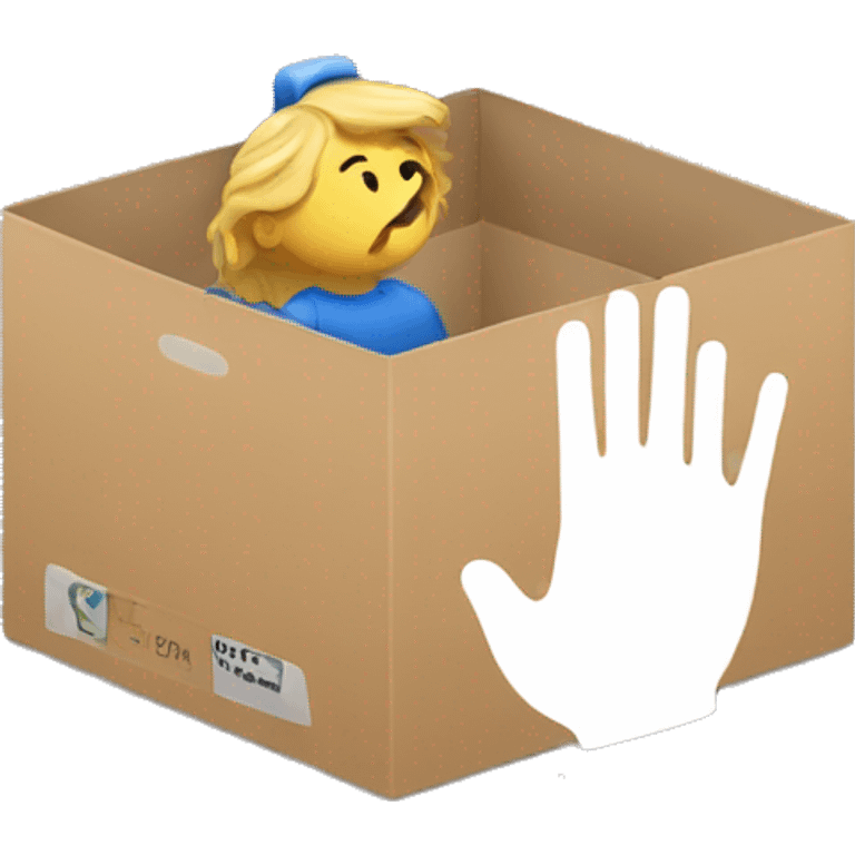 create me an emoji that shows a hand placing something in a donations box emoji