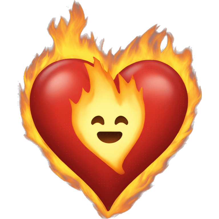 Single Heart made from fire  emoji