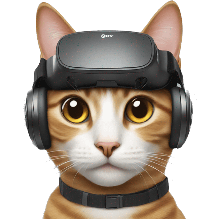 Cat wearing vr, happy emoji