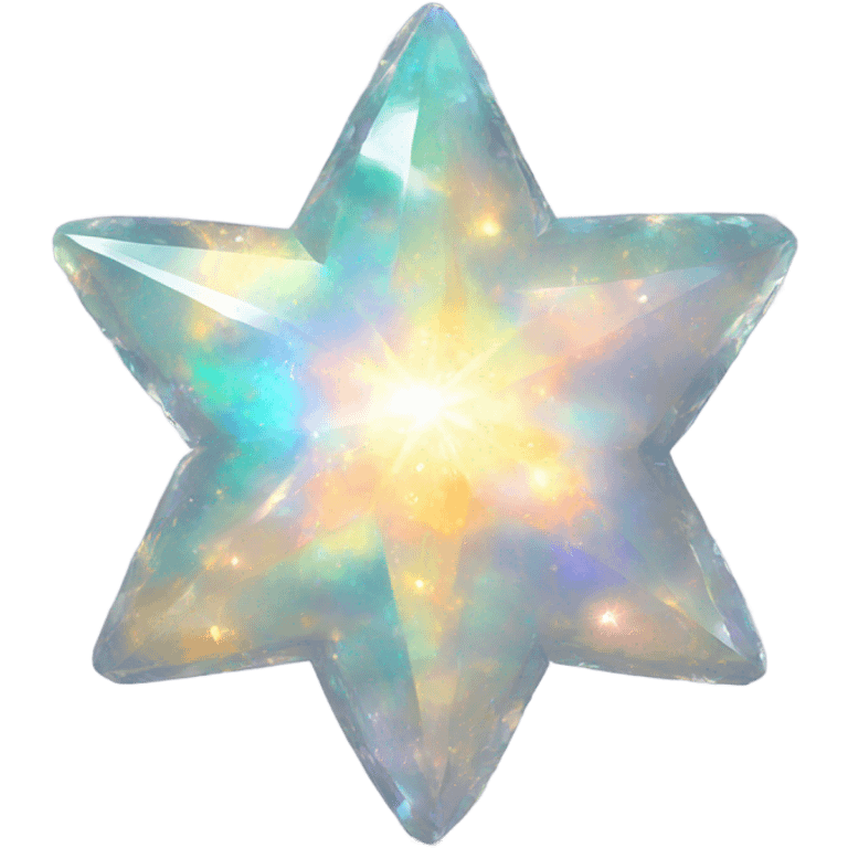 Sparkle celestial star shaped opal crystal emoji