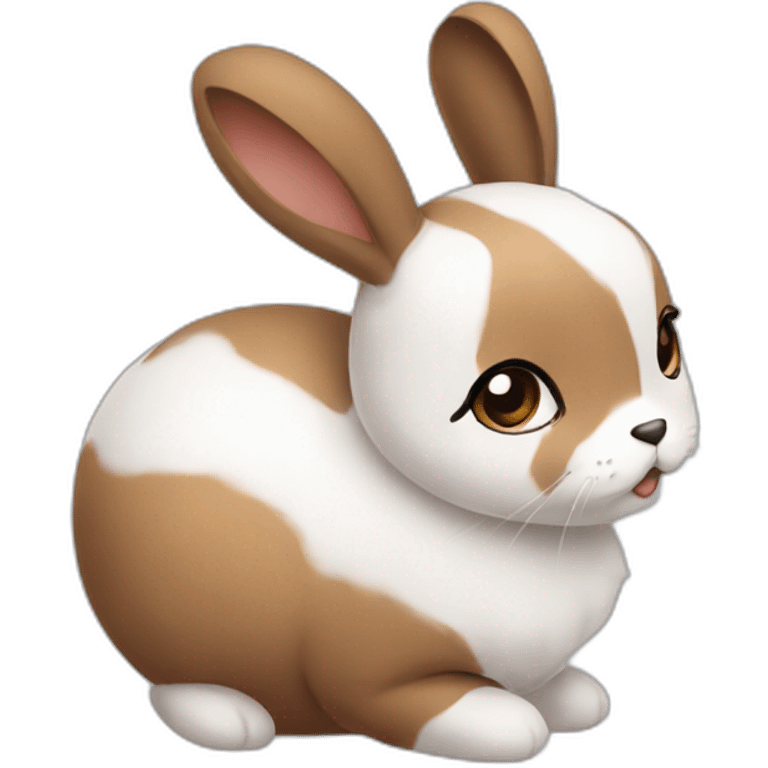 A brown and white cute bun y emoji