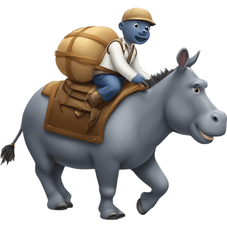 Hippo riding a donkey emoji