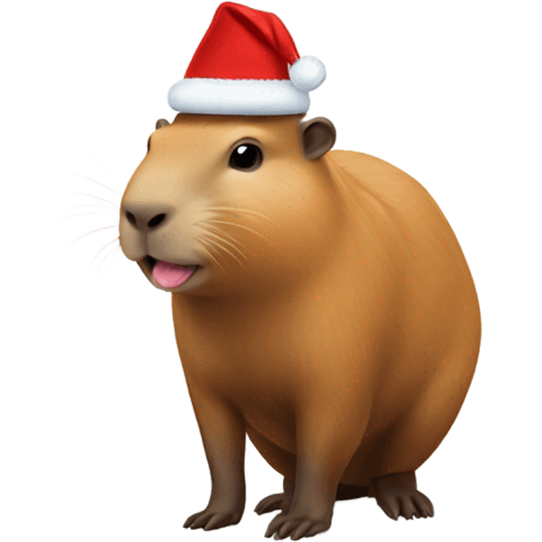 capybara wearing santahat emoji