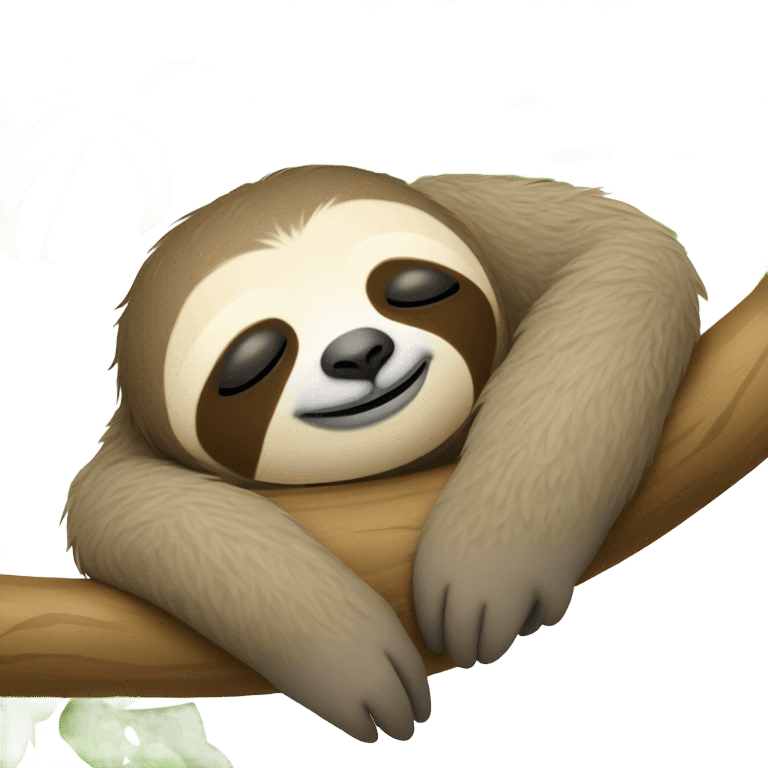 sloth sleeping on a branch emoji