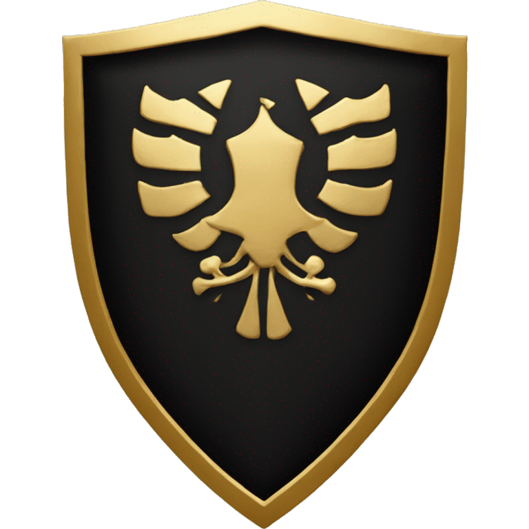 aristocrat shield - minimal, gold and black emoji