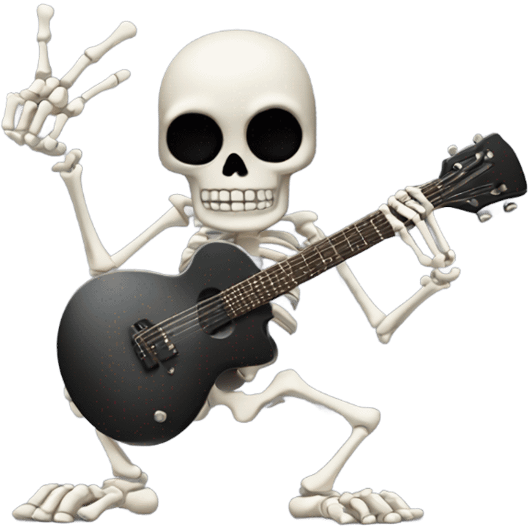 Skeleton giving the rock 'n' roll sign and also the middle finger emoji