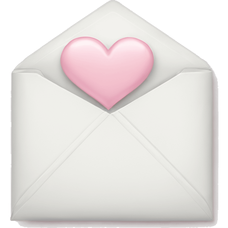 white envelope with a light pink heart emoji