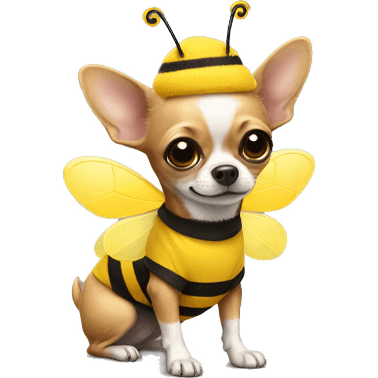 chihuahua wearing a bee costume emoji