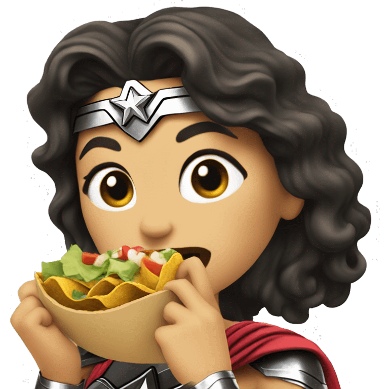 Wonder Woman eating taco emoji