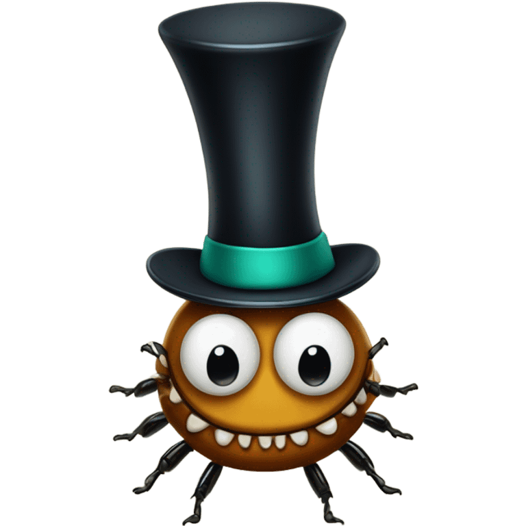 Centipede wearing a cute top hat and monocle with mandibles  emoji